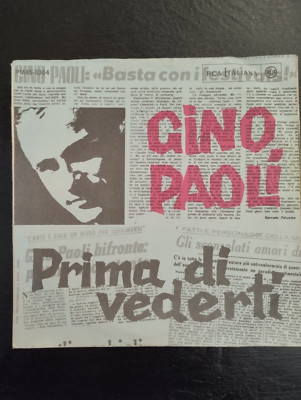 Vinyl Schallplatte 45 Umdrehungen Gino Paoli Bevor Sie sehen - Es wird das gleiche sein SCD1
