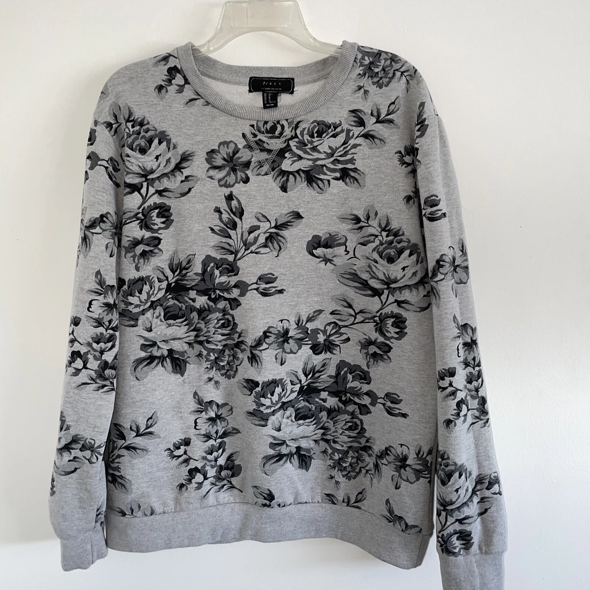 Forever 21 Men An American Brand Floral Sweater Men s Light Gray