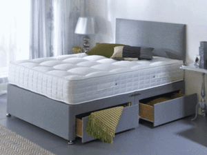 SUEDE MEMORY FOAM DIVAN BED SET WITH MATTRESS HEADBOARD 3FT 4FT6 Double5FT King