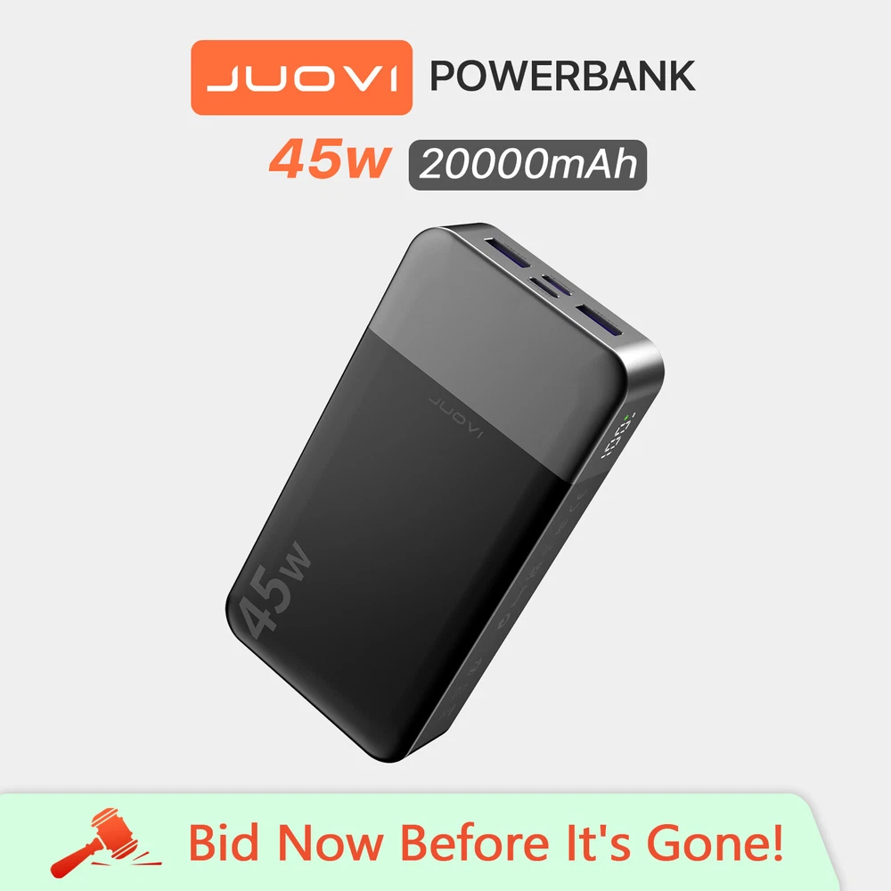 Power Bank 20000mAh 45W Fast Charging Battery Backup Charger USB-C For travels