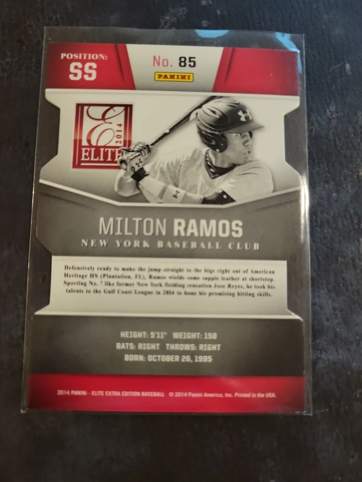 2014 Elite Extra Edition Milton Ramos RC Rookie Signed IP Auto Blue Die-Cut /100 - Image 2 of 2