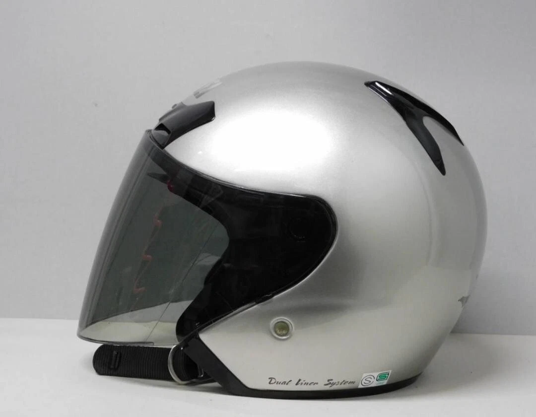 SHOEI J-FORCE I Open-Face Helmet Silver Size M w/Smoke Shield