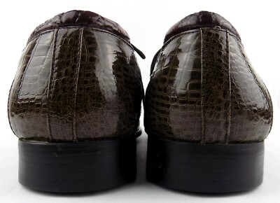 440 Club Mens Dress Shoes Size 12M Brown Faux Croc Lace Up Cap Toe | eBay