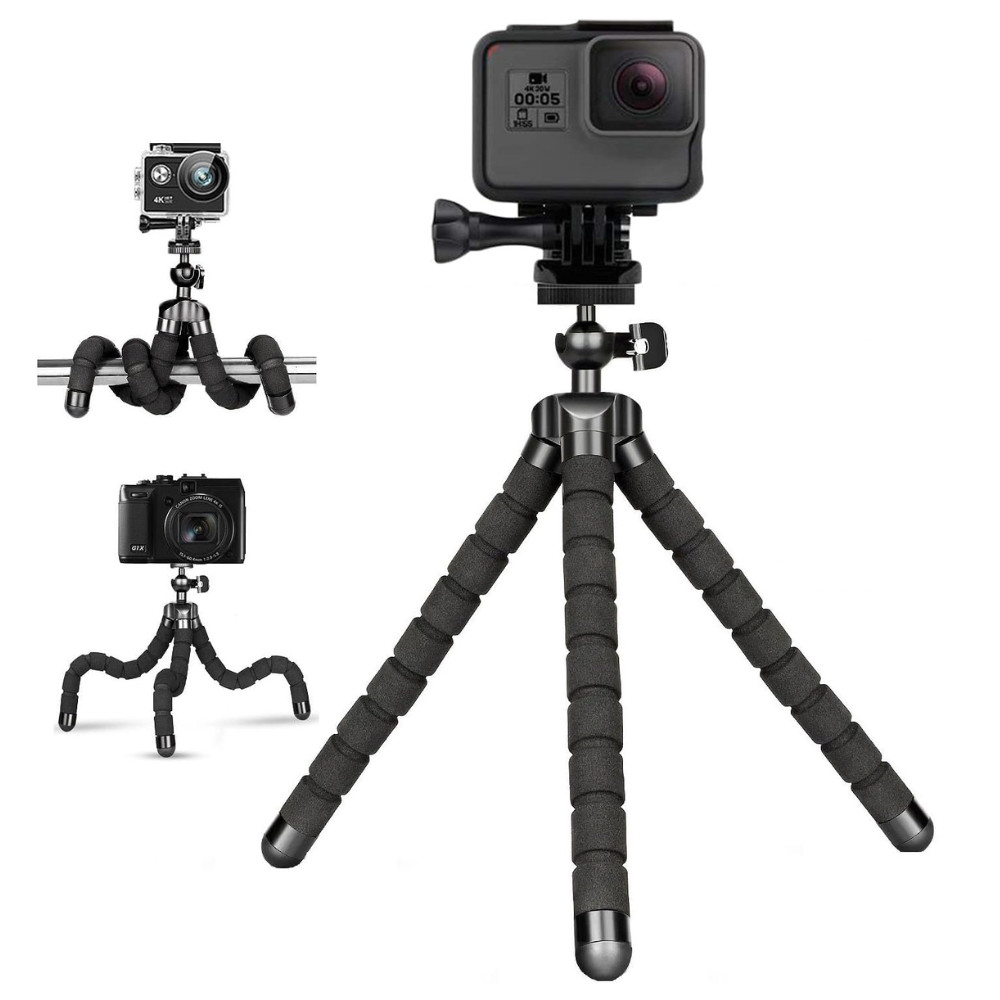 6.5&rdquo; Flexible Tripod + Gopro Mount for All Gopro 9 8 7 6 5 4 black Sjcam Xiaoyi