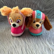Paw Patrol Plush Slippers Toddler Girls Size 5-6 Pink Slip On Lightweight Shoes