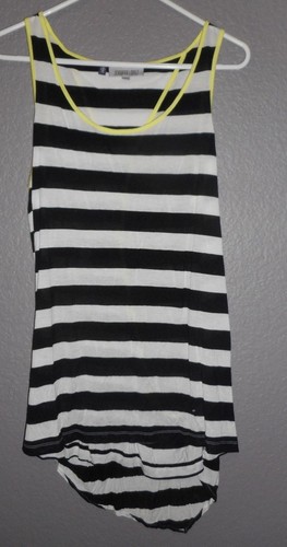 JENNIFER LOPEZ WHITE BLACK STRIPED SLEEVELESS TRIBAL LUXE TOP SIZE LARGE NWT - Picture 2 of 9