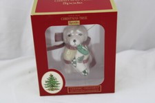 New in Box Spode Christmas Tree Puppy Ornament with Stocking