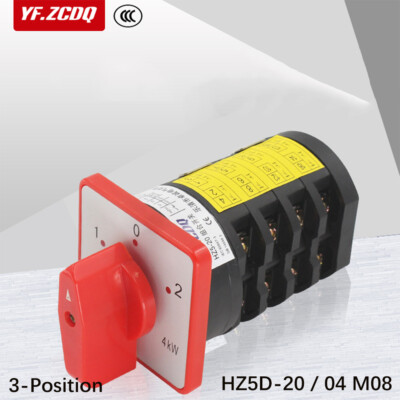 AC 380V 20A 4KW HZ5D-20/04 M08 Self-Locking Rotary Cam Changeover Switch |  eBay UK HZ5 Series 3 Position Rotary Cam Switch 20A 4 Pole 4kw Changeover