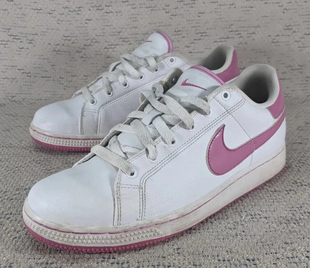 Nike pink leather best sale trainers