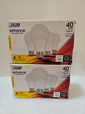 Lot of 8 40 W Feit Electric Enhance A19 E26 Bright White LED Bulb Daylight