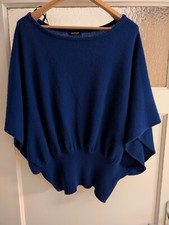 Joe Taft Repeat Kaschmir Pullover Blau Damen Poncho 