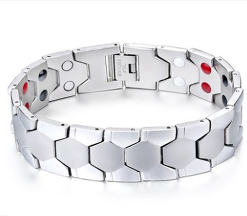Armband Edelstahlkette Armkette Silber Gold 21 cm Herren Damen Magnetarmband - 第 21/23 張圖片
