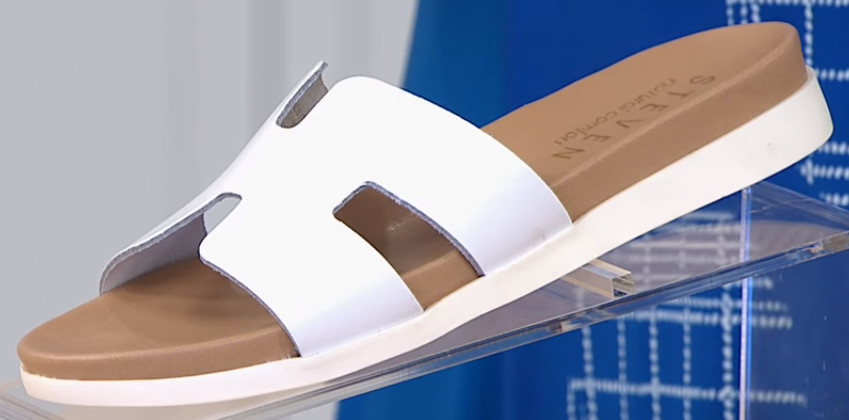 Сандалии STEVEN by Steve Madden Natural Comfort Dana Leather Slide размер 9 белые 9490₽