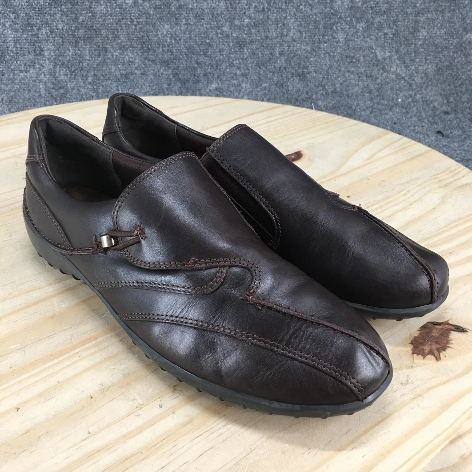 Walking Cradles Shoes Womens 9 B Low Top Brown Leather Loafer Slip On Round Toe - Image 3 of 4