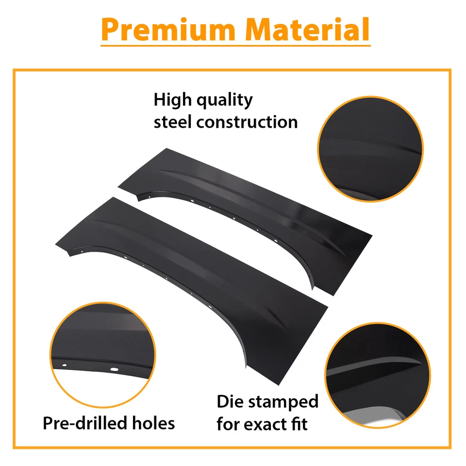 Wheel Arch Repair Panel Upper Rear Pair for 1999-2007 Chevy Silverado GMC Sierra - Image 3 of 4