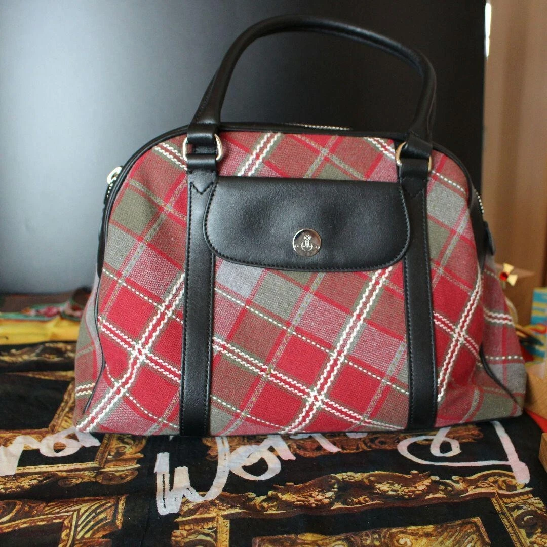 Vivienne Westwood Women s Top Handle Bag Tartan Check Red 10.63x15