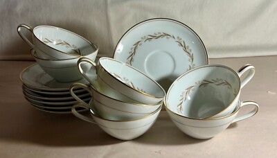 7 Noritake Laurel Cups And Saucers