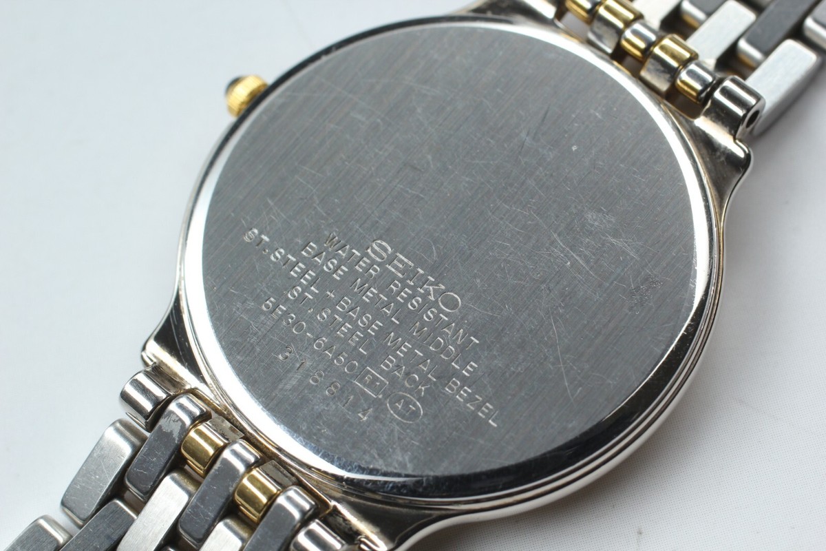 Exc+5] Seiko Dolce 5E30-6A50 Quartz 32mm Ivory Dial Men