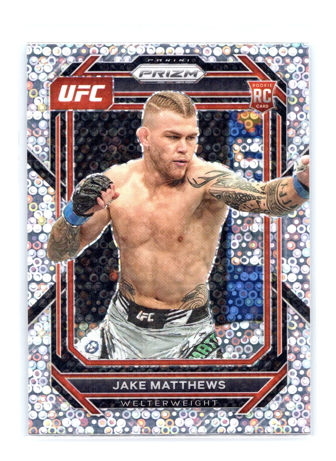 Jake Matthews - 2023 Panini Prizm UFC #109 RC Rookie Silver Disco Prizm SP
