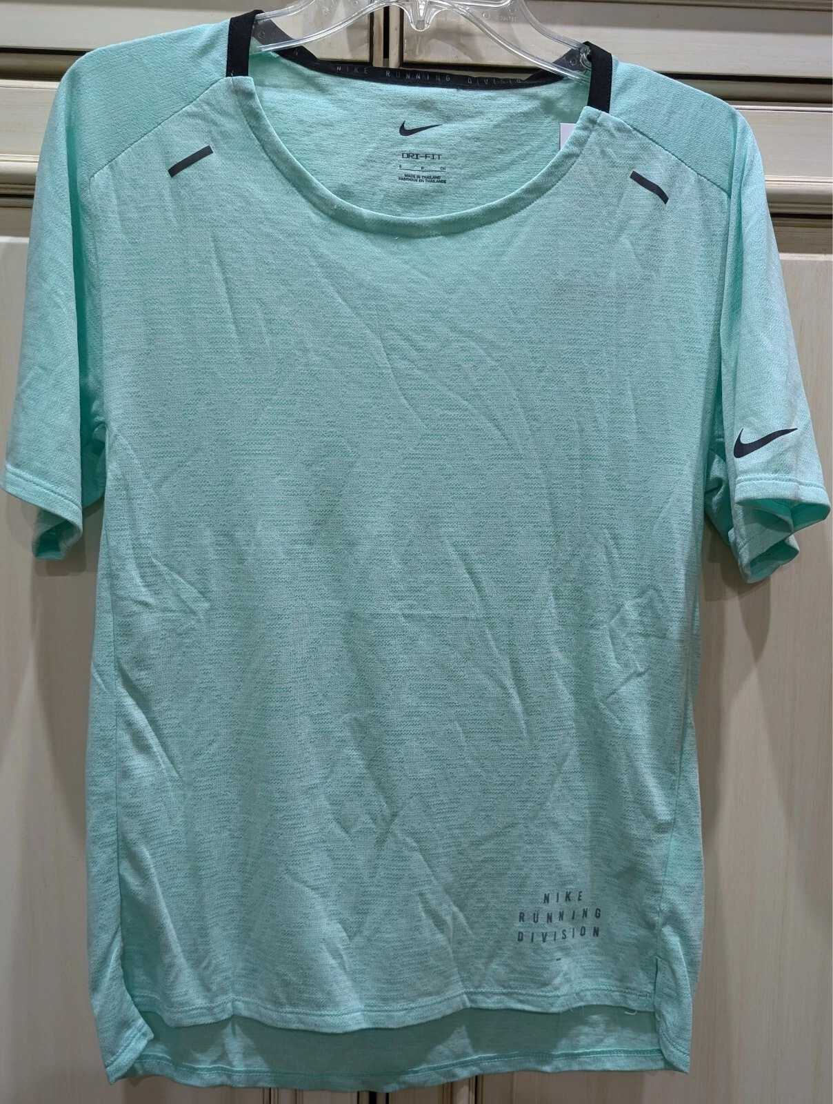 NEW Mens Small Nike Dri-FIT Run Division Pinnacle Green Reflective Running Shirt