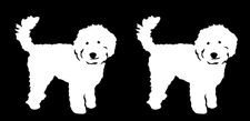 I Love my Labradoodle 2 PK of 5" White Vinyl Decals Car Windows Laptop Tablet