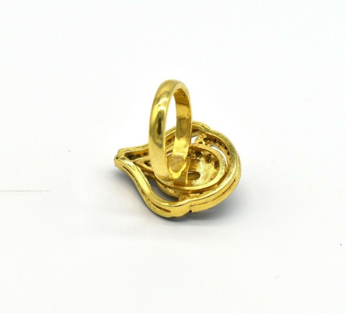 Pavé de Diamante Amarillo Zafiro Ovalado Piedra Preciosa 925 Plata Ley Mujer Aro - Imagen 5 de 11
