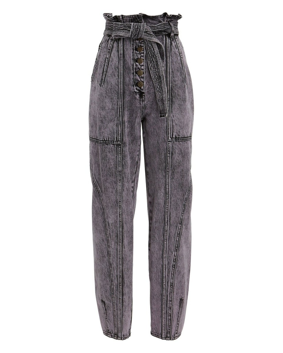 NEW Ulla Johnson Brier Tie-Waist Acid Wash Jeans in Lilac Size