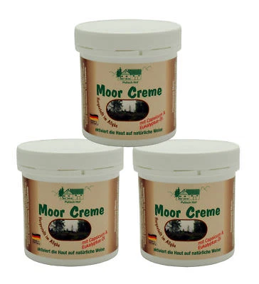 3 x 250 ml Moor Creme vom Pullach Hof zur Pflege von Rücken, Nacken und Haut