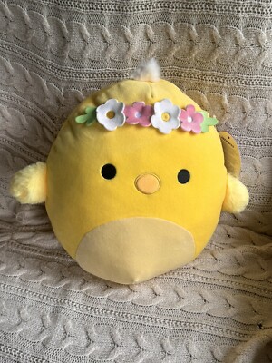 Squishmallows Triston Chicken Chick Flowers 11'' Easter Spring Plush Toy NWT