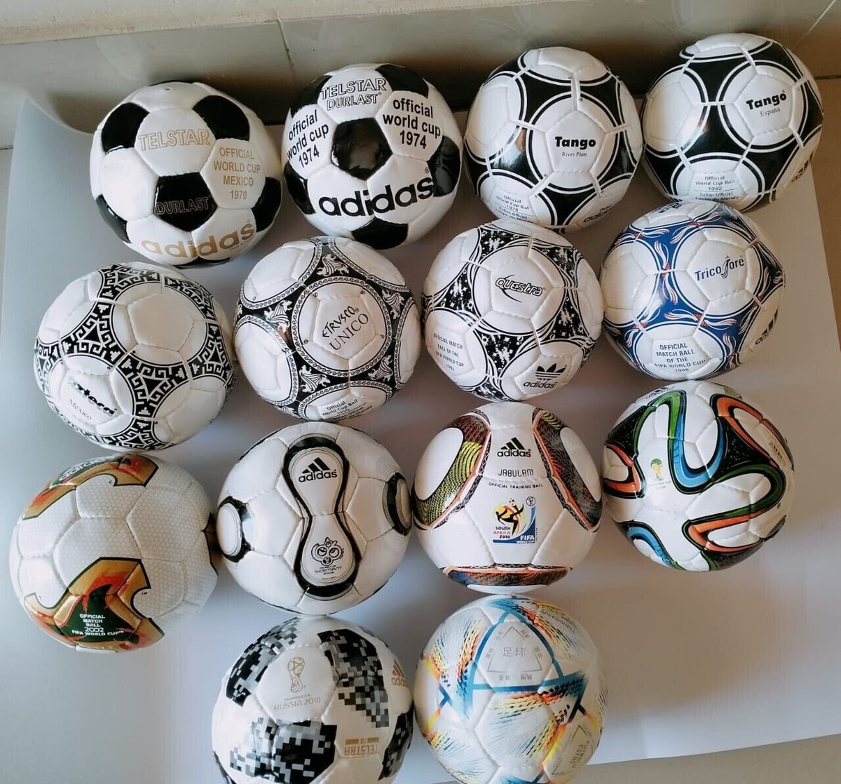 adidas mini ball 14 pcs collector set 1970 to 2022 FIFA world cup