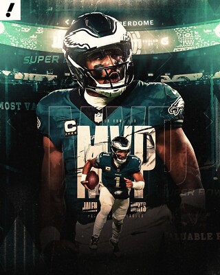 Jalen Hurts Super Bowl LIX MVP Philadelphia Eagles 8x10 NFL