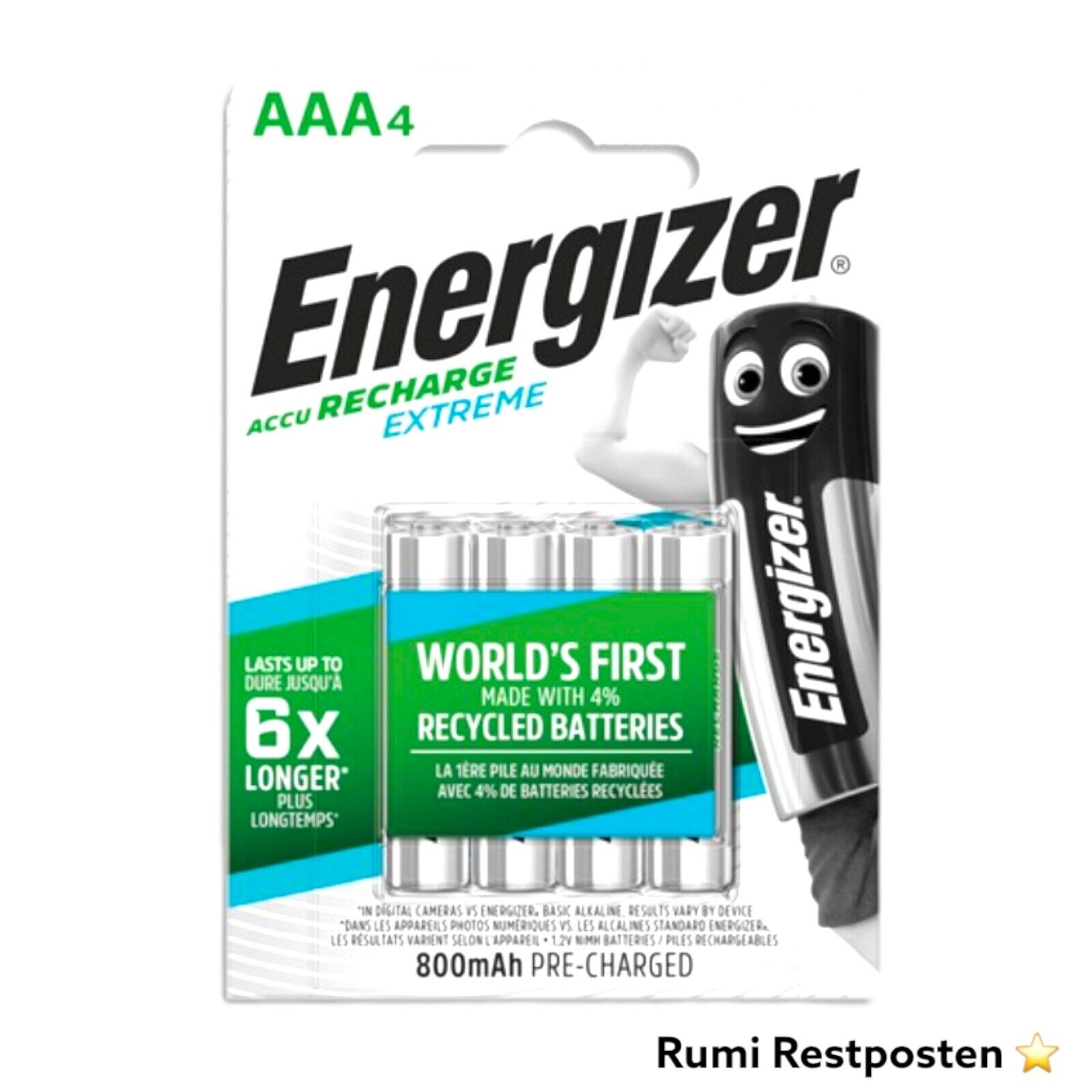 Thumbnail - Energizer Recharge Extreme Aaa 800 Mah Akku Nimh Micro Hr03