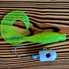 Kingfisher Tackle 8" Soft Plastic Grub 12 oz Bullet Head Jig Countersunk 3D Eyes