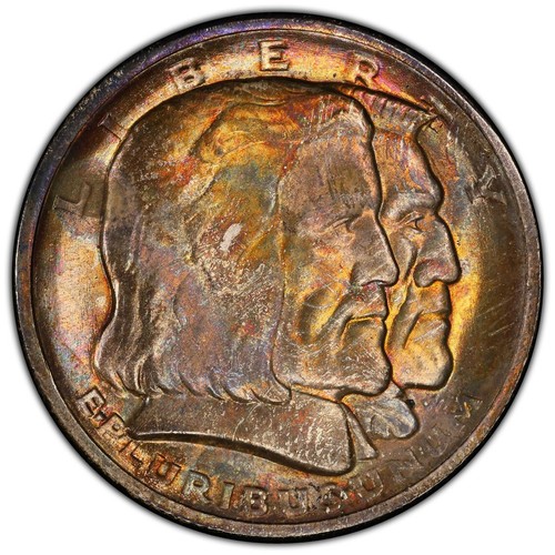 Medio dólar Long Island Tercentenary 1936 MS-67 certificado PCGS - ¡Color limpio! - Imagen 3 de 5