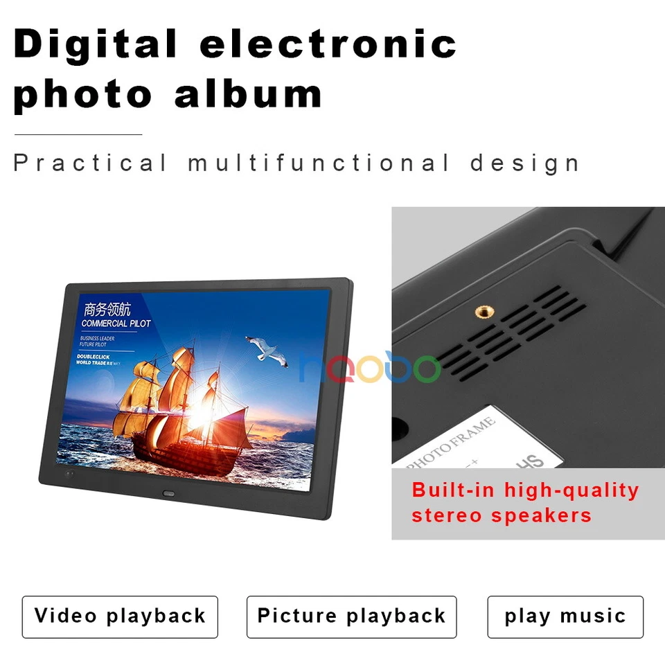 Digital Photo Frame Video Album Picture Electronic 10.1" HD Motion Sensor - Image 3 of 4