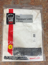 Winco Relaxed Signature Look Chef's Jacket White L Large UNF-5WL Free Shipping M