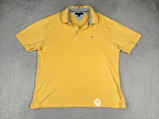 Tommy Hilfiger Polo Shirt Men Extra Large Yellow Short Sleeve 100 Cotton READ