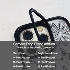 Camera Ring Kickstand Add-on for iPhone 14-16 Pro/Pro Max ONLY