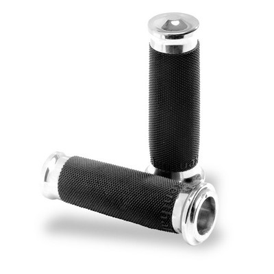 Performance Machine Contour Renthal Wrapped Chrome Grips for Motorcycles