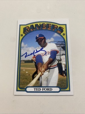 TX 12A Ted Ford Autographed Custom 1972 Card Texas Rangers
