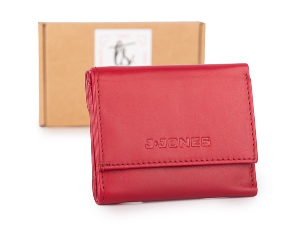 J Jones Damen GeldböRse Klein Rot Echt Leder Portemonnaie BöRse Geldbeutel-image