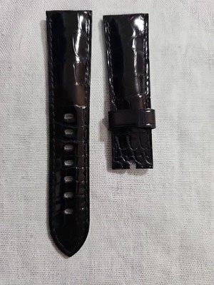 BREGUET 22X18 BLACK ALLIGATOR SHINY WATCH STRAP
