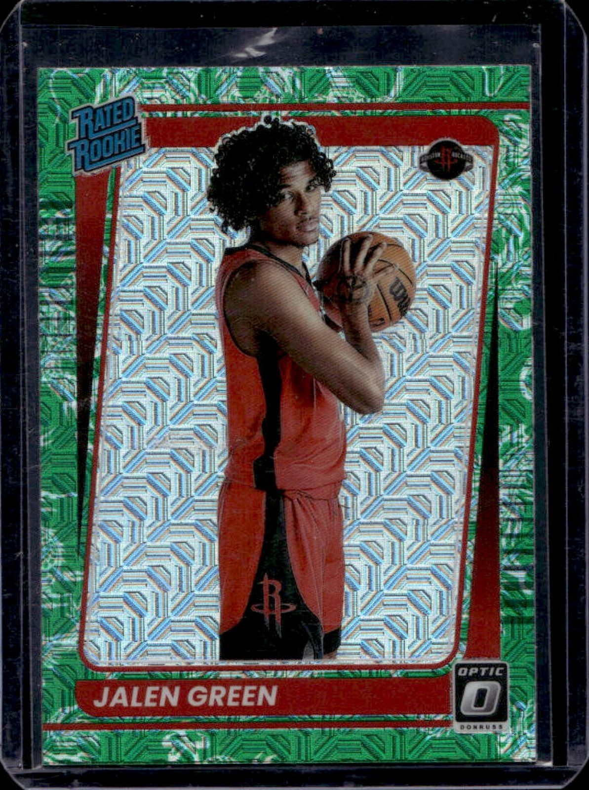 2021-22 Donruss Optic Jalen Green Choice Dragon Prizm RC #159 Rockets