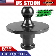Kingpin To Gooseneck Ball Adapter For Semi-trailer Trucks W Fifth Wheel Plate