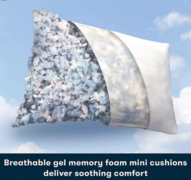 Serta 2-Pack Gel Memory Foam Cluster Bed Pillow - Image 3 of 4