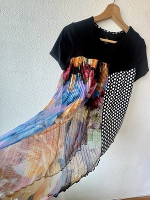 Blusa Desigual Florence Floral Lunares Plisada Talla S Top Asimétrico Original