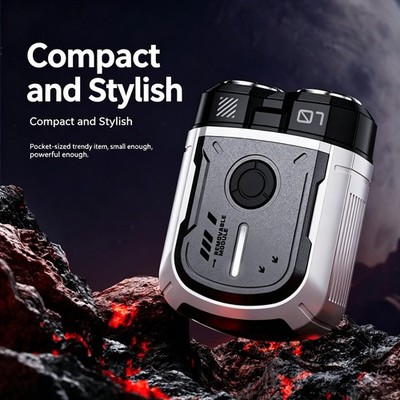 Portable Electric Shaver Razor Dual Rotary Blades Travel Shaver Type-C for Men