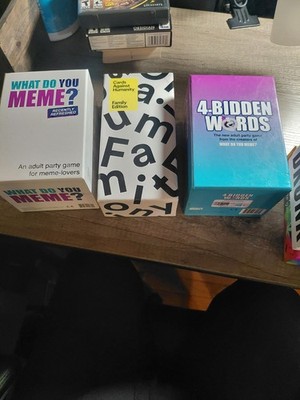 What Do You Meme? & Cards Against Humanity Party Card Games Lot, 4-BIDEN