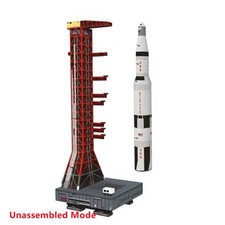 1:300 33cm USS Saturn V Rocket&Launch Pad  Paper Model Handmade Gift Ornaments K