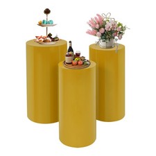 3Pcs Cylinder Metal Display Pedestal Stands for Wedding Birthday Party Decor